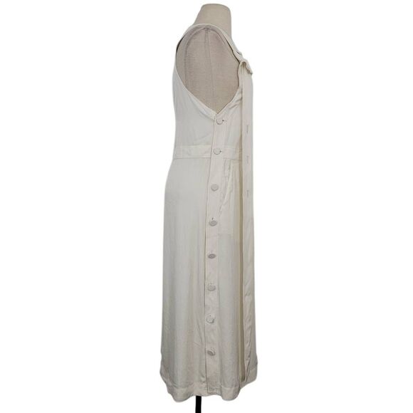 Rag & Bone Adrian Midi Dress Womens XS Antique White Square-Neck Side-Button - Picture 7 of 13